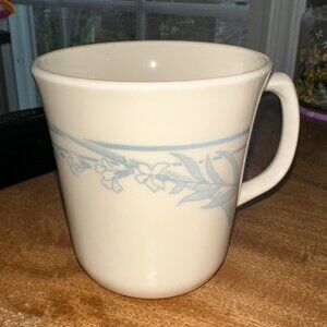 Vintage Corning Corelle Blue Lily Coffee Cup Mug Floral Spray Beige Replacement